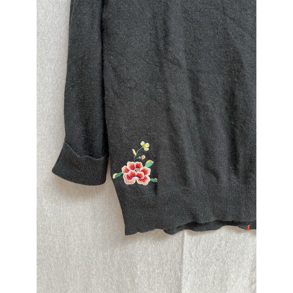 Lucky Brand Vintage Women's Black Floral Bird Embroidered Cardigan Size XL - Picture 8 of 8
